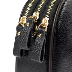 Women's Cowhide Shoulder Bag Wide Woven Leather Messenger Purse