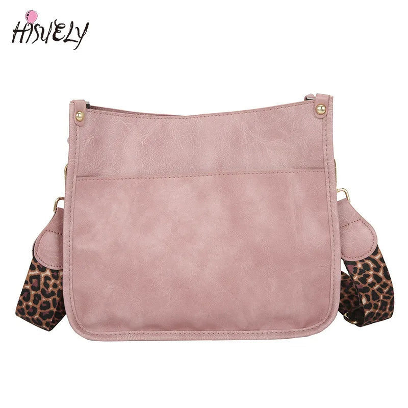 Leopard Print Messenger Bag Retro Hit Shoulder Bag