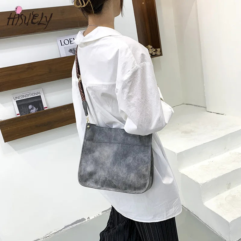 Leopard Print Messenger Bag Retro Hit Shoulder Bag