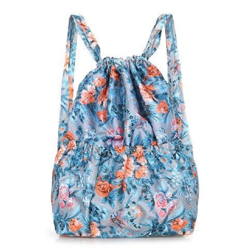 Women's Nylon Bundle Pocket Backpack for Outdoor Sports