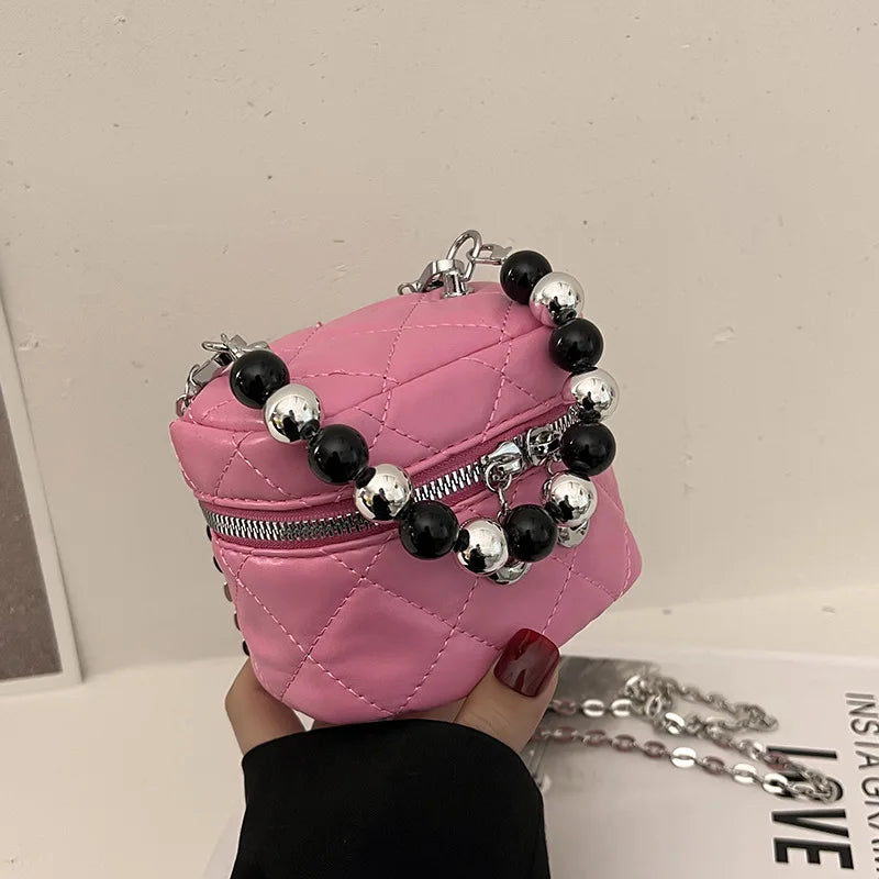 Women's Pearls Chain Mini Handbag Single Shoulder Messenger Bag