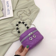Women's Pearls Chain Mini Handbag Single Shoulder Messenger Bag