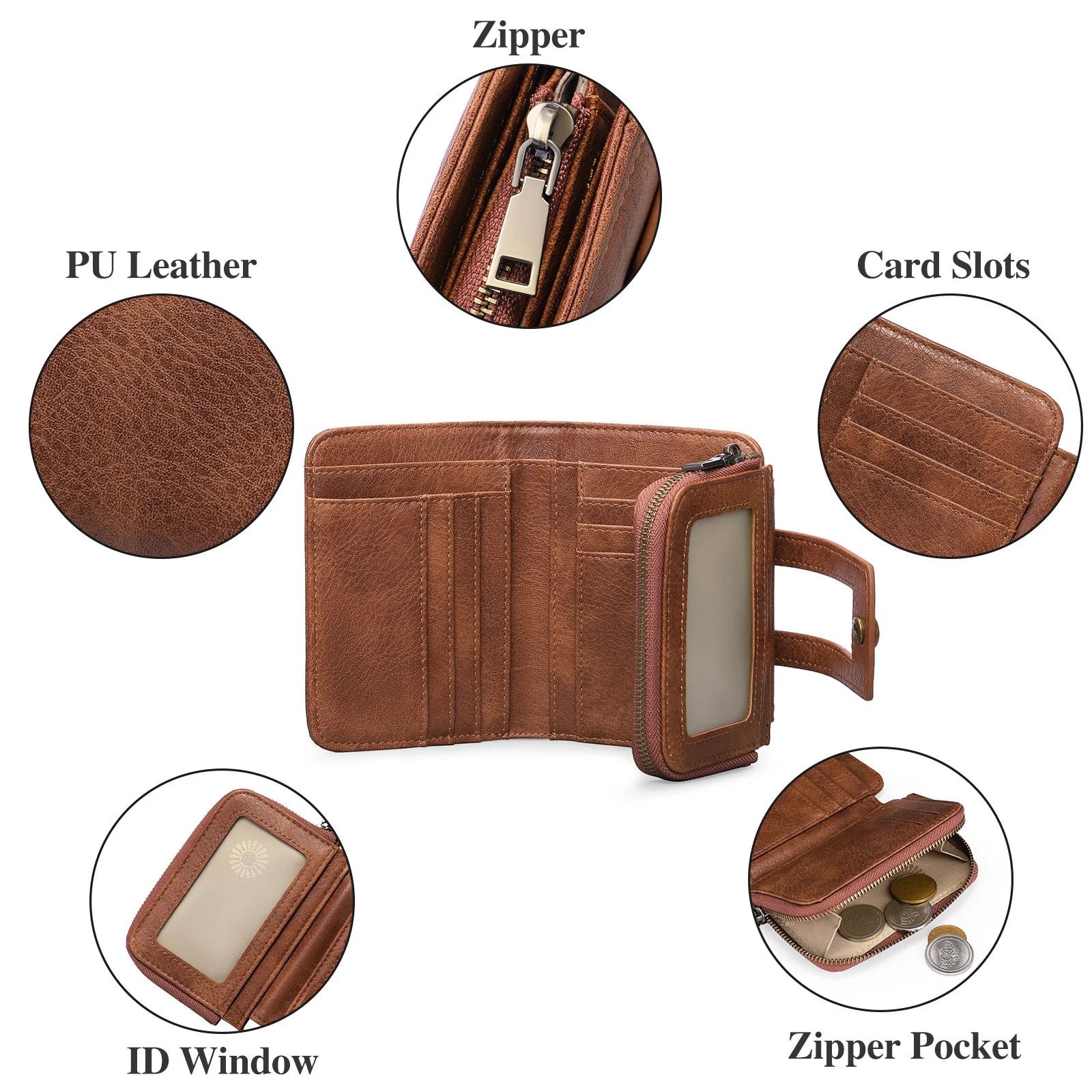 Women's Leather Change Purse RFID Card Slot Handbag