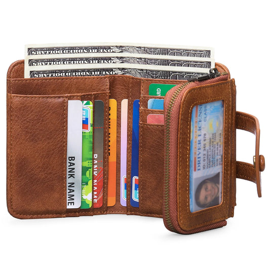 Women's Leather Change Purse RFID Card Slot Handbag