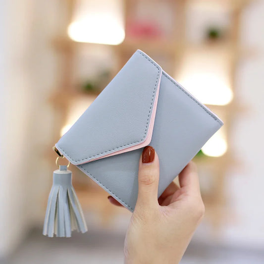 Women's Short Wallet Three-Fold Buckle Purse