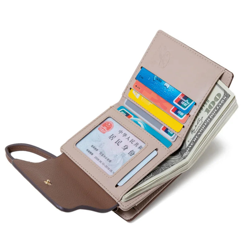 Women's Short Purse Small Fresh Zipper Wallet Large Capacity