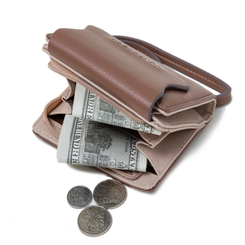 Women's Short Purse Small Fresh Zipper Wallet Large Capacity