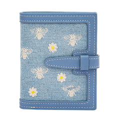 Embroidered Women's Short Wallet Draw Belt Card Slot Zero Wallet