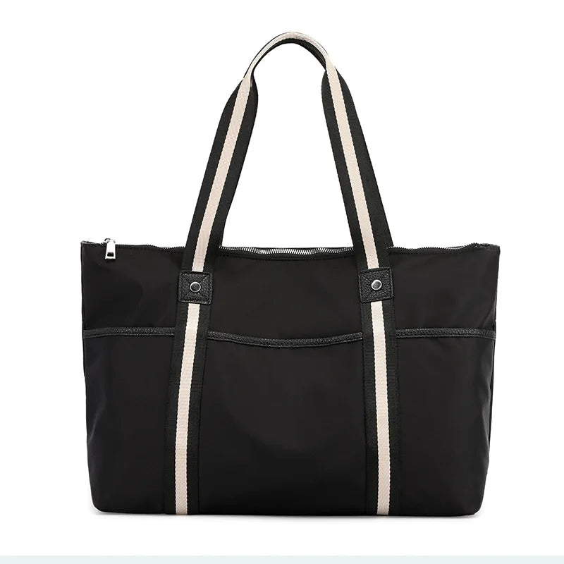 Women's Nylon Shoulder Handbag Large Capacity Travel Shopping Beach Bag