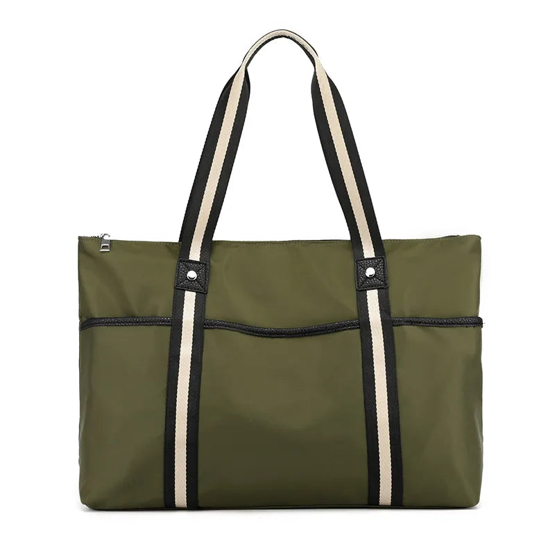 Women's Nylon Shoulder Handbag Large Capacity Travel Shopping Beach Bag
