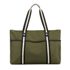 Women's Nylon Shoulder Handbag Large Capacity Travel Shopping Beach Bag