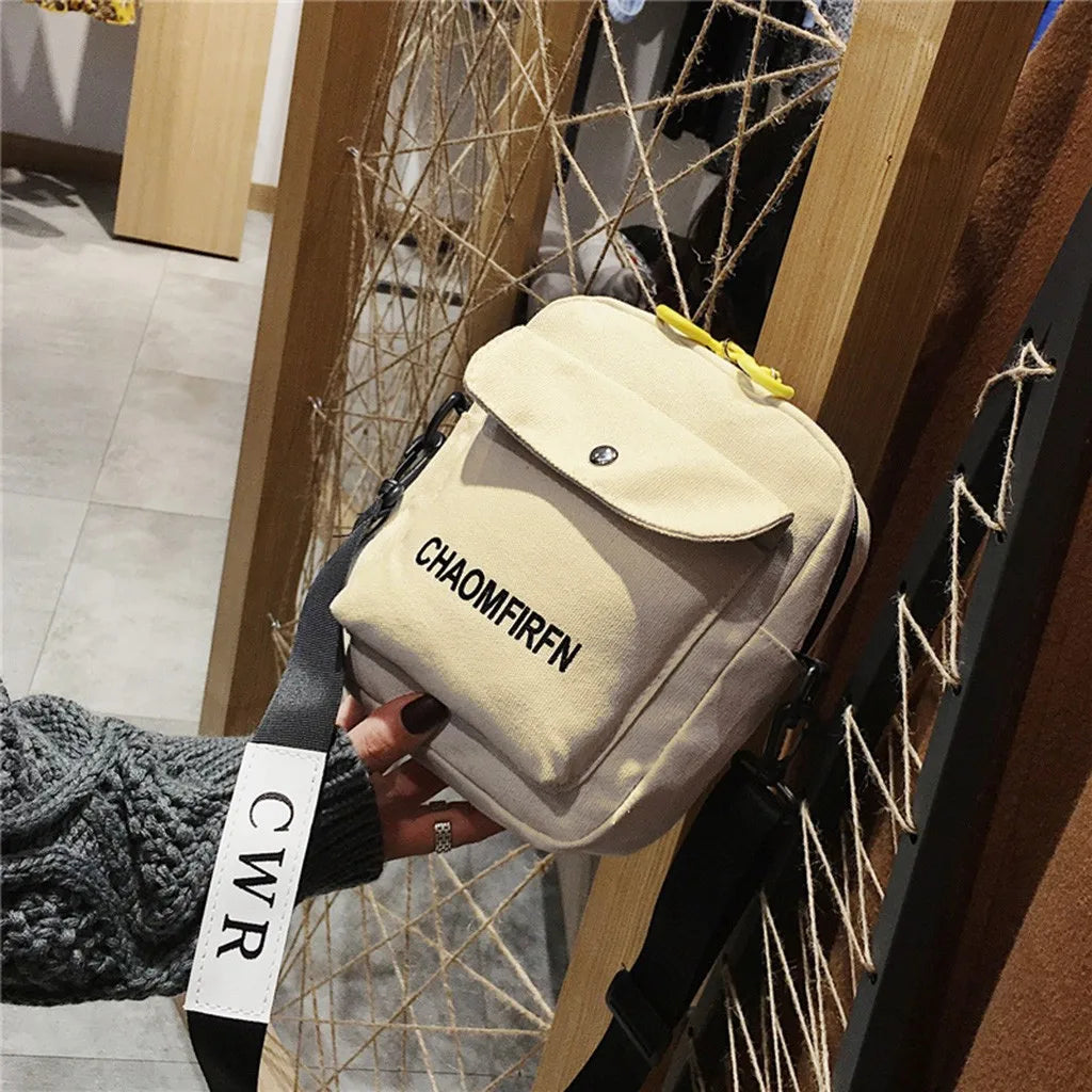 Women's Shoulder Bag 3D Leisure Handbag Outdoor Canvas Zipper Shoulder Bag