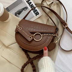 Women's Stone Handbag, Pony Saddle Bag, Winter Bonded Bag