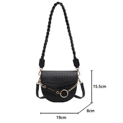Women's Stone Handbag, Pony Saddle Bag, Winter Bonded Bag