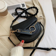 Women's Stone Handbag, Pony Saddle Bag, Winter Bonded Bag