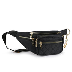 Women's Waist Bag Embroidered Chain Shoulder Bag Large Capacity