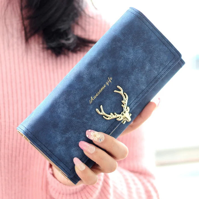 Women's Frosted Lock Buckle Wallet - Cartoon Print