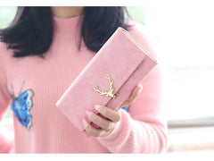 Women's Frosted Lock Buckle Wallet - Cartoon Print