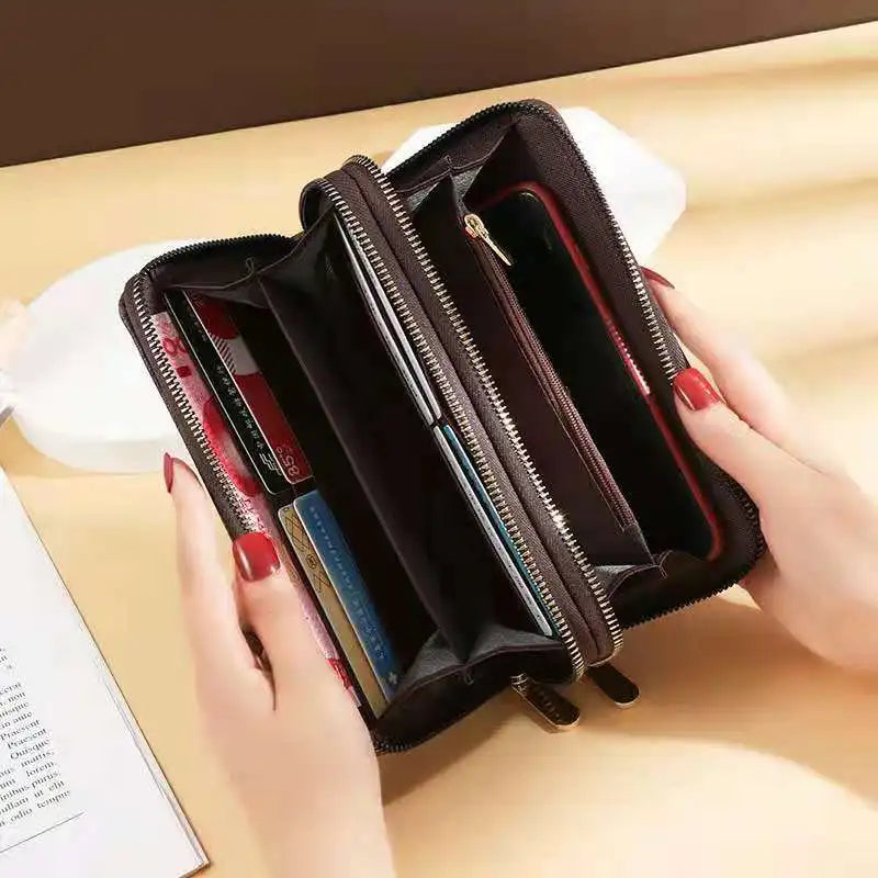 Women's Phone Clutch Bag Star Print Double Zipper Hand Strap Wallet