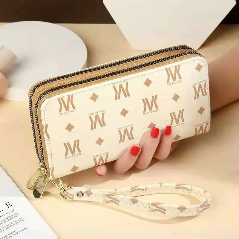 Women's Star Print Double Zipper Clutch Bag 887