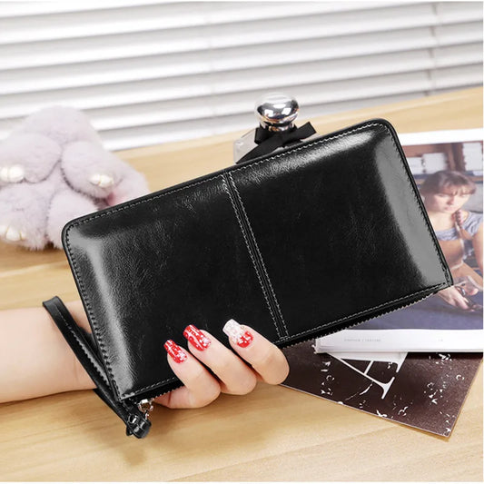 Women's Long Wallet Clutch Bag with Hand Strap