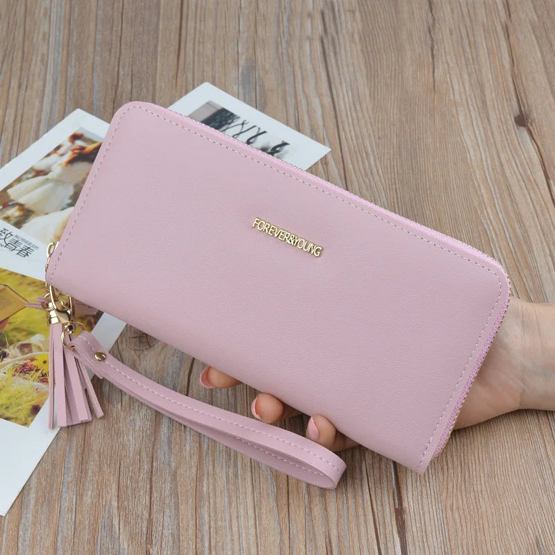 Large Capacity Women's Zipper Tassel Wallet