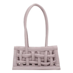 Small Fashionable Woven Leather Strap Bag
