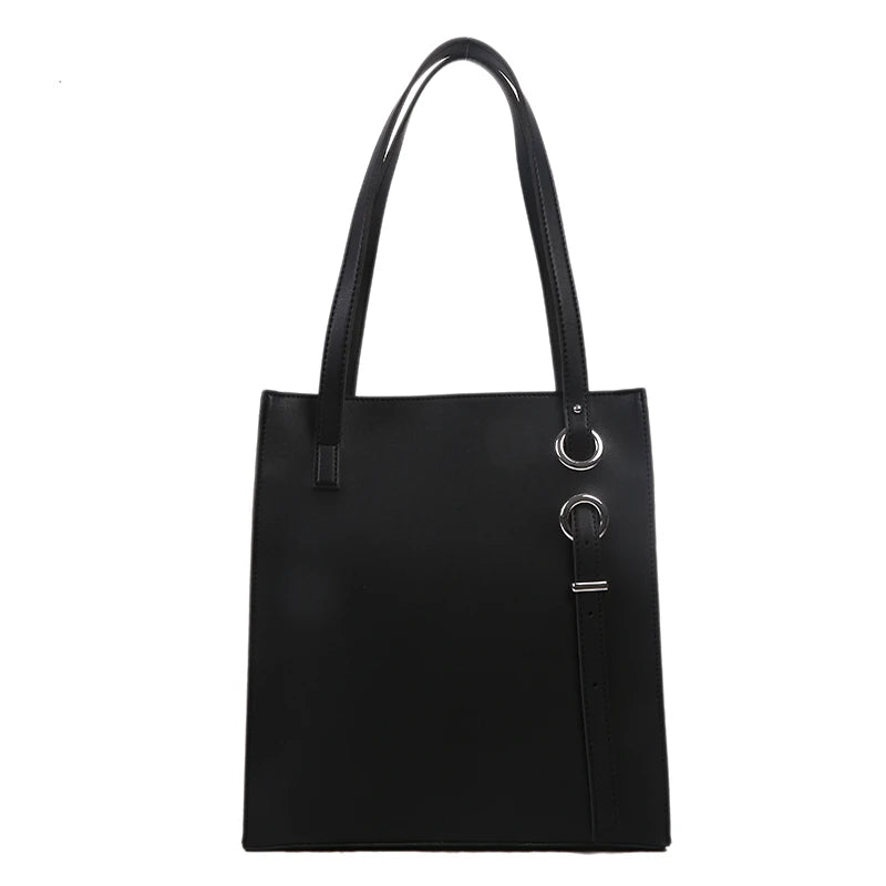 Women's Large Capacity Shoulder Bag PU Leather Bucket Handbag