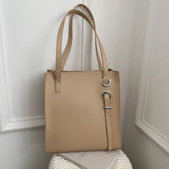 Women's Large Capacity Shoulder Bag PU Leather Bucket Handbag