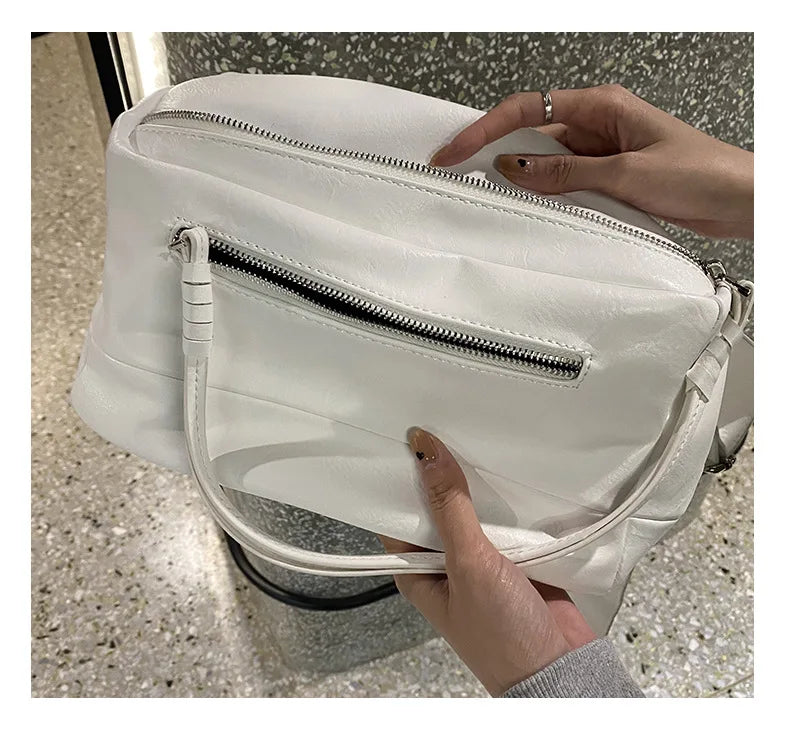 Women Soft PU Leather Shoulder Bag Large Capacity Crossbody Handbag