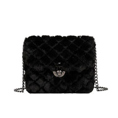 Plush Crossbody Messenger Bag Soft Faux Fur Small Purse