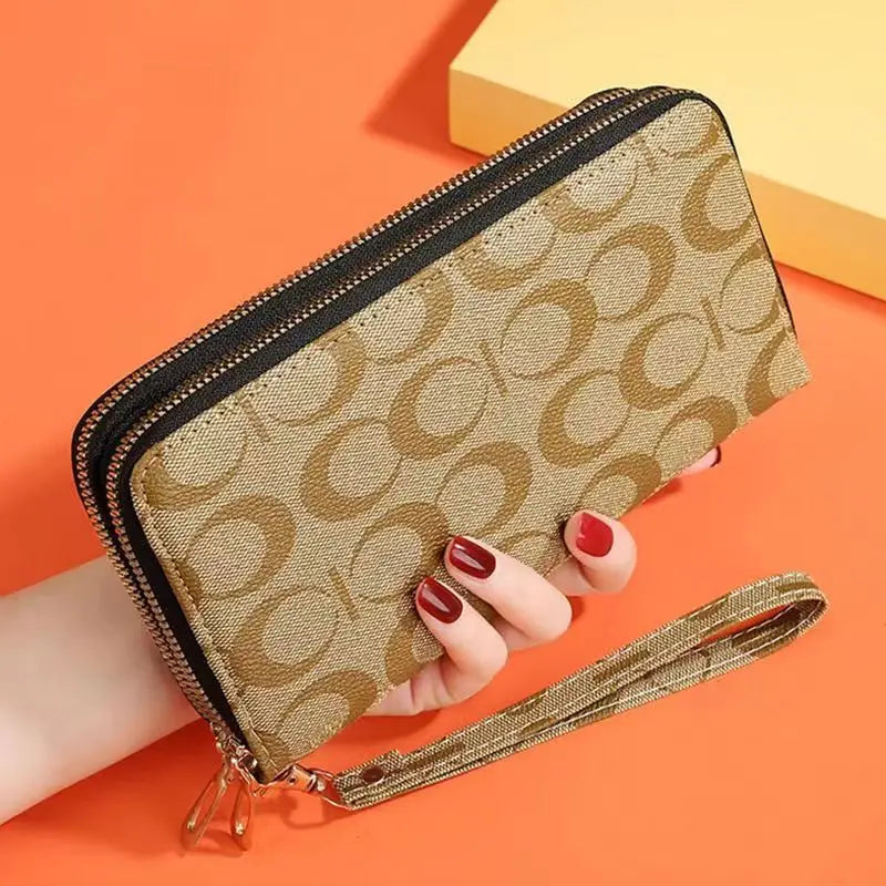 Women Wallet CC Ladies Phone Clutch Double Zip Hand Strap