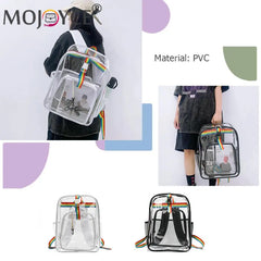 Clear PVC Women's Backpack School Bag for Traveling