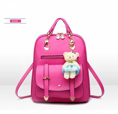 Girls PU Backpack Student Casual Schoolbag for Women Backpacks