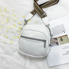 Solid Shoulder Bag Large Capacity Double Zipper Handbag