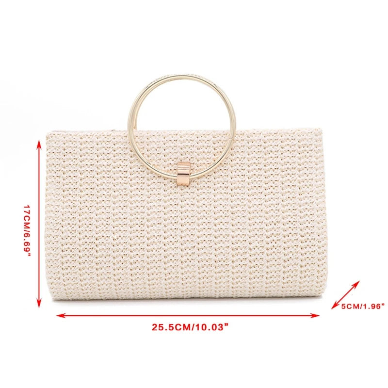 Straw Banquet Purse with Tassel Crossbody Bag