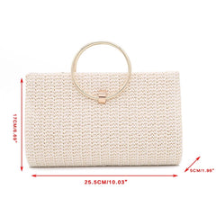 Straw Banquet Purse with Tassel Crossbody Bag