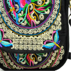 Womens Ethnic Style Embroidered Retro Backpack Mini Small Bag