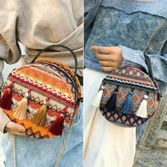 Summer Tassel Tote Messenger Cross Body Shoulder Bag