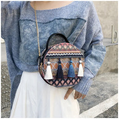 Summer Tassel Tote Messenger Cross Body Shoulder Bag