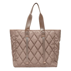 Large Capacity Nylon Tote Bag Vintage Quilted Pattern Solid Office Work T