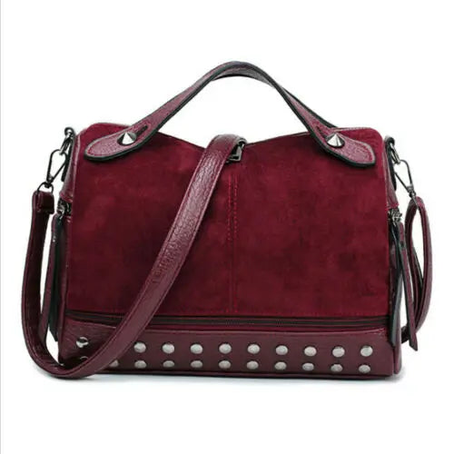 Large Tote Bag Shoulder Handbag Studded Crossbody Shopper Bag