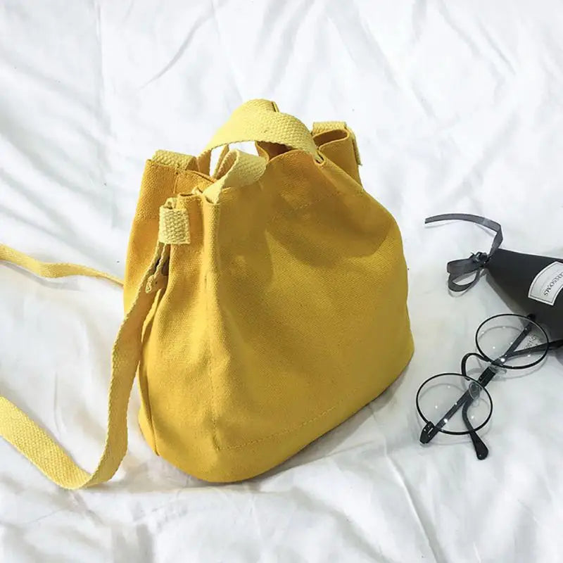 Canvas Bucket Bag Crossbody Shoulder Handbag