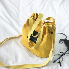 Canvas Bucket Bag Crossbody Shoulder Handbag