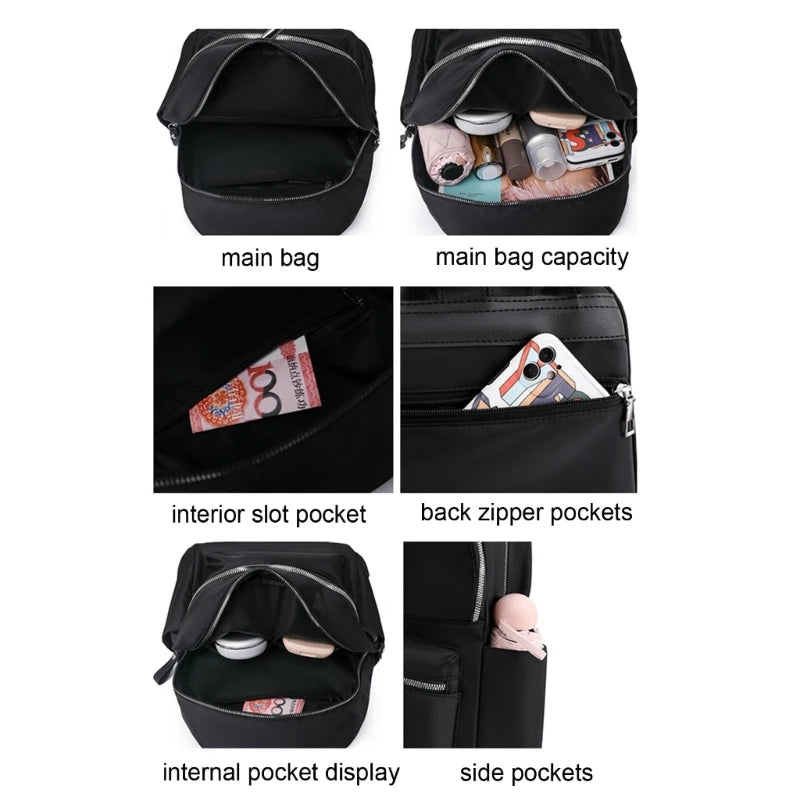 Womens School Book Bag Large Capacity Backpack Travel Backpack