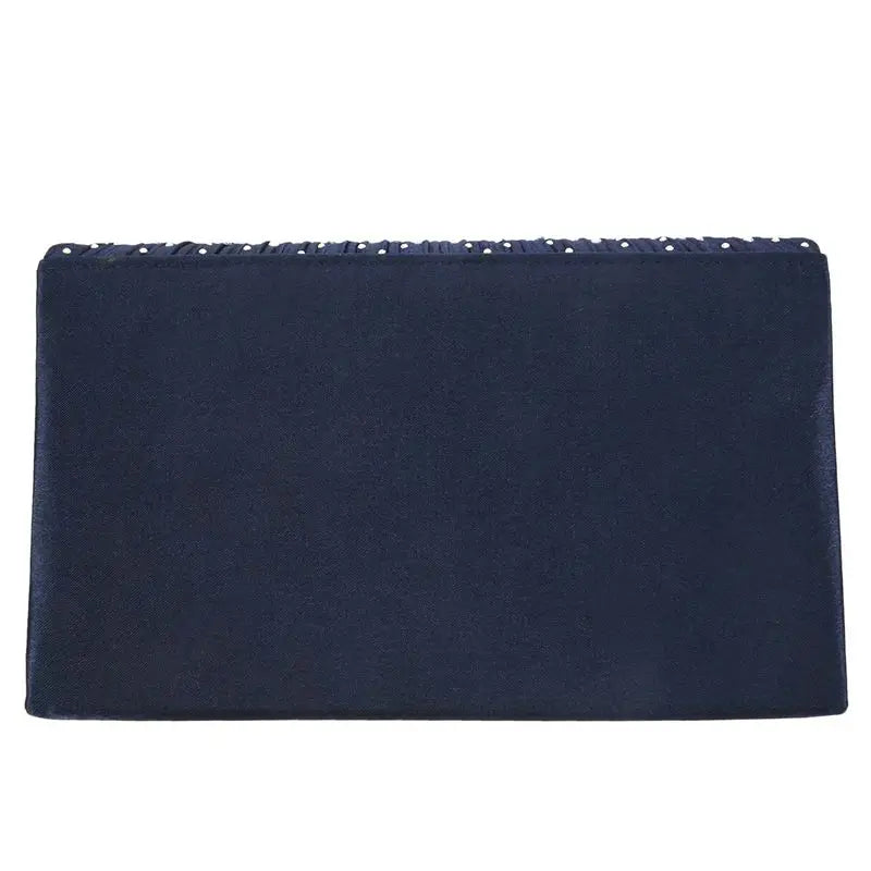 Silk Diamond Clutch Evening Shoulder Bag Navy Blue
