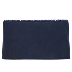 Silk Diamond Clutch Evening Shoulder Bag Navy Blue