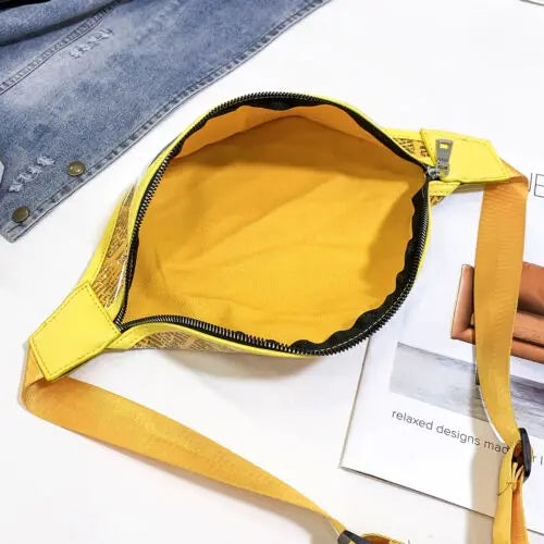 Women's Small Waist Bag PVC Bum Bag Lady Purse Phone Pouch Travel Waist Bag