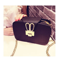 Women's Small Pu Leather Shoulder Bag with Chain - Large Capacity