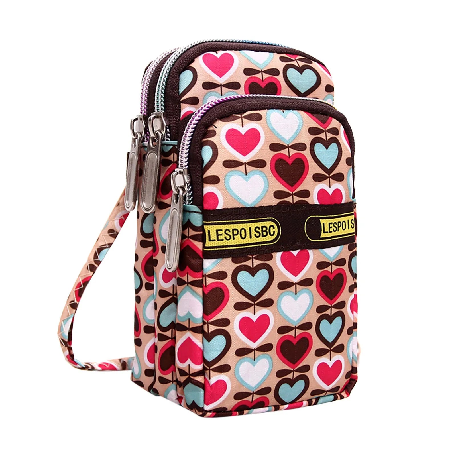 Waterproof Crossbody Wallet Phone Bag Nylon Zipper Cartoon Arm Bag